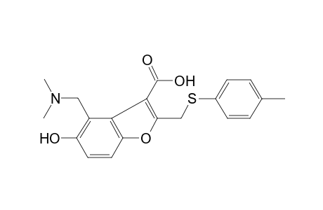 4-(dimethylaminomethyl)-5-hydroxy-2-[(4-methylphenyl)sulfanylmethyl]-1-benzofuran-3-carboxylic acid