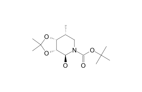 (2-R,3-R,4-R)-1-N-(TERT.-BUTOXYCARBONYL)-2,3,4-TRIHYDROXY-3,4-O-ISOPROPYLIDENE-5-METHYL-PIPERIDINE