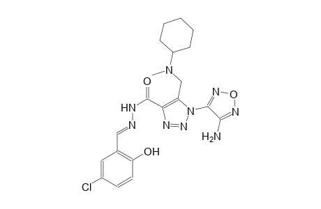 1-(4-amino-1,2,5-oxadiazol-3-yl)-N'-[(E)-(5-chloro-2-hydroxyphenyl)methylidene]-5-{[cyclohexyl(methyl)amino]methyl}-1H-1,2,3-triazole-4-carbohydrazide