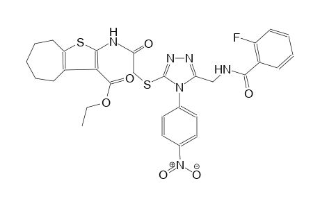 4H-cyclohepta[b]thiophene-3-carboxylic acid, 2-[[[[5-[[(2-fluorobenzoyl)amino]methyl]-4-(4-nitrophenyl)-4H-1,2,4-triazol-3-yl]thio]acetyl]amino]-5,6,7,8-tetrahydro-, ethyl ester