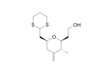 2-(2-Hydroxyethyl)-3-methyl-4-methylene-6-(1,3-dithialan-2-ylmethyl)tetrahydropyran