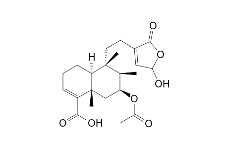 (+)-7.beta.-Acetoxy-16-hydroxy-3,13-clerodadiene-16,15-olid-18-oic acid