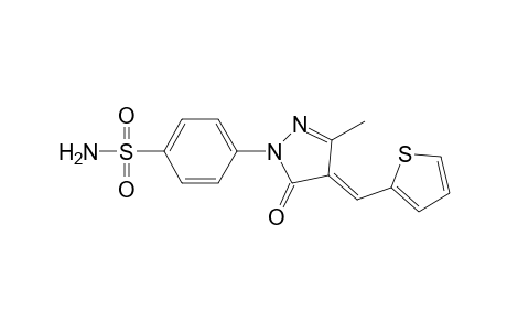4-[(4E)-3-Methyl-5-oxo-4-(2-thienylmethylene)-4,5-dihydro-1H-pyrazol-1-yl]benzenesulfonamide