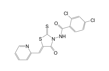 2,4-dichloro-N-[(5Z)-4-oxo-5-(2-pyridinylmethylene)-2-thioxo-1,3-thiazolidin-3-yl]benzamide