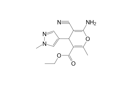 4H-Pyran-3-carboxylic acid, 6-amino-5-cyano-2-methyl-4-(1-methyl-1H-pyrazol-4-yl)-, ethyl ester