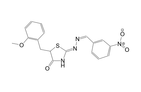benzaldehyde, 3-nitro-, [(2Z)-5-[(2-methoxyphenyl)methyl]-4-oxothiazolidinylidene]hydrazone