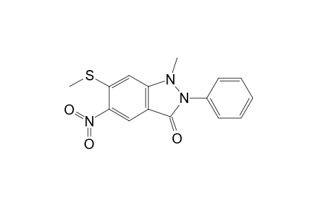1-methyl-6-(methylthio)-5-nitro-2-phenyl-3-indazolone