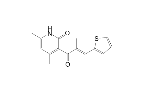 4,6-dimethyl-3-[(2E)-2-methyl-3-(2-thienyl)-2-propenoyl]-2(1H)-pyridinone