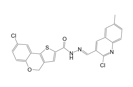 8-chloro-N'-[(E)-(2-chloro-6-methyl-3-quinolinyl)methylidene]-4H-thieno[3,2-c]chromene-2-carbohydrazide