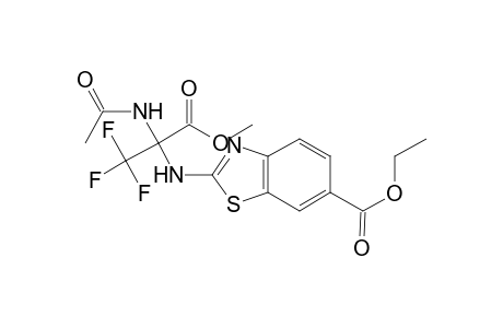 2-(1-Acetylamino-2,2,2-trifluoro-1-methoxycarbonyl-ethylamino)-benzothiazole-6-carboxylic acid ethyl ester