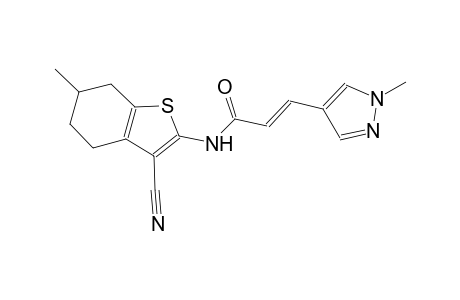 (2E)-N-(3-cyano-6-methyl-4,5,6,7-tetrahydro-1-benzothien-2-yl)-3-(1-methyl-1H-pyrazol-4-yl)-2-propenamide