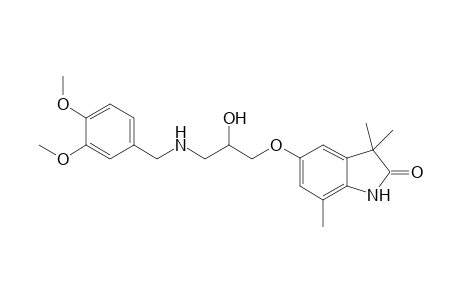 5-[2-hydroxy-3-(veratrylamino)propoxy]-3,3,7-trimethyl-oxindole