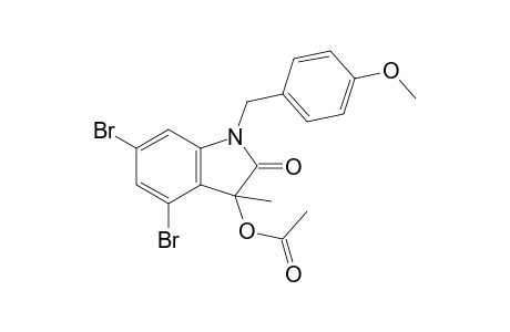 Acetic acid (4,6-dibromo-2-keto-3-methyl-1-p-anisyl-indolin-3-yl) ester