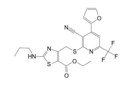 ethyl 4-({[3-cyano-4-(2-furyl)-6-(trifluoromethyl)-2-pyridinyl]sulfanyl}methyl)-2-(propylamino)-1,3-thiazole-5-carboxylate