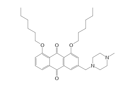 1,8-DI-O-HEXYL-15-(4-METHYLPIPERAZIN-1-YL)-CHRYSOPHANOL