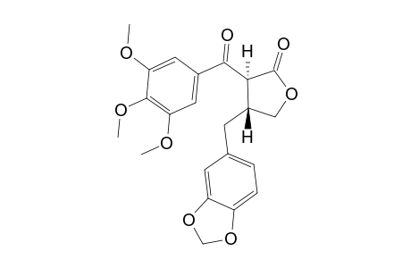(3S,4R)-4-(1,3-benzodioxol-5-ylmethyl)-3-(3,4,5-trimethoxybenzoyl)oxolan-2-one