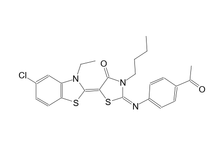 (2E,5Z)-2-[(4-acetylphenyl)imino]-3-butyl-5-(5-chloro-3-ethyl-1,3-benzothiazol-2(3H)-ylidene)-1,3-thiazolidin-4-one