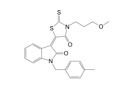 (3E)-3-[3-(3-methoxypropyl)-4-oxo-2-thioxo-1,3-thiazolidin-5-ylidene]-1-(4-methylbenzyl)-1,3-dihydro-2H-indol-2-one