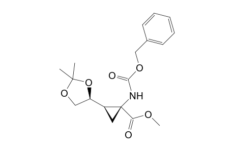 Methyl (1S,2R,4'S)-(-)-1-N-benzyloxycarbonylamino-2-(2',2'-dimethyl-1',3'-dioxolan-4'-yl)cyclopropanecarboxylate