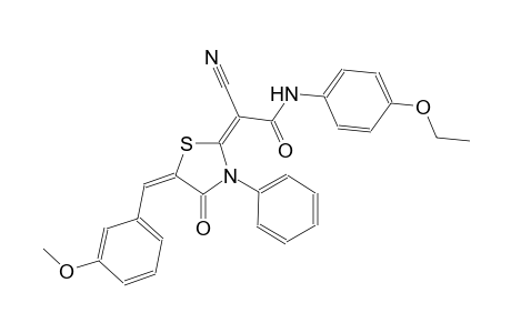 (2E)-2-cyano-N-(4-ethoxyphenyl)-2-[(5E)-5-(3-methoxybenzylidene)-4-oxo-3-phenyl-1,3-thiazolidin-2-ylidene]ethanamide