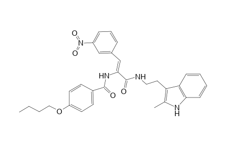 4-Butoxy-N-[(Z)-1-[2-(2-methyl-1H-indol-3-yl)ethylcarbamoyl]-2-(3-nitrophenyl)vinyl]benzamide
