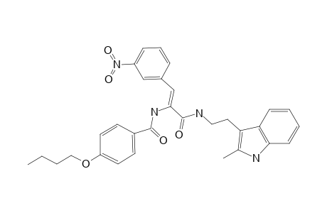 4-Butoxy-N-[(Z)-1-[2-(2-methyl-1H-indol-3-yl)ethylcarbamoyl]-2-(3-nitrophenyl)vinyl]benzamide