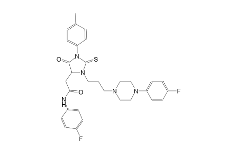 N-(4-fluorophenyl)-2-[3-{3-[4-(4-fluorophenyl)-1-piperazinyl]propyl}-1-(4-methylphenyl)-5-oxo-2-thioxo-4-imidazolidinyl]acetamide