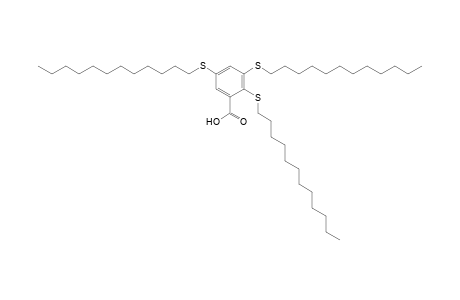 Benzoic acid, 2,3,5-tris(dodecylthio)-