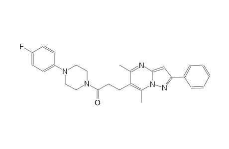 pyrazolo[1,5-a]pyrimidine, 6-[3-[4-(4-fluorophenyl)-1-piperazinyl]-3-oxopropyl]-5,7-dimethyl-2-phenyl-