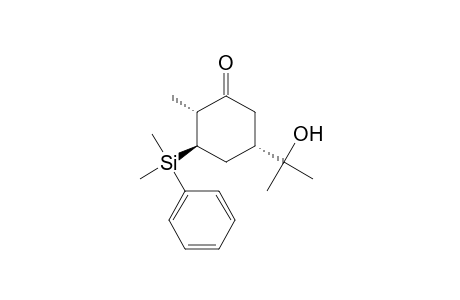 Cyclohexanone, 3-(dimethylphenylsilyl)-5-(1-hydroxy-1-methylethyl)-2-methyl-, (2.alpha.,3.beta.,5.alpha.)-(.+-.)-