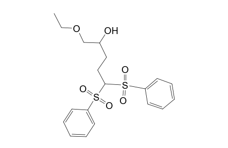 1-Ethoxy-2-hydroxy-5,5-bis(phenylsulfonyl)pentane