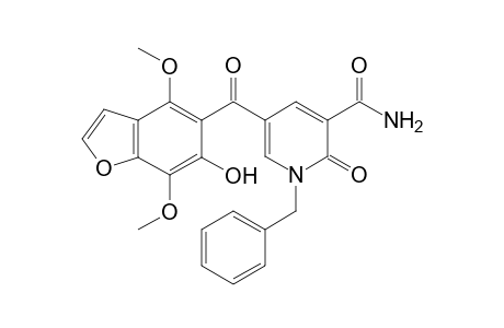 5-[(6-Hydroxy-4,7-dimethoxy-1-benzofuran-5-yl)carbonyl]-1-benzyl-2-oxo-1,2-dihydropyridine-3-carboxamide