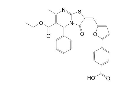 4-{5-[(E)-(6-(ethoxycarbonyl)-7-methyl-3-oxo-5-phenyl-5H-[1,3]thiazolo[3,2-a]pyrimidin-2(3H)-ylidene)methyl]-2-furyl}benzoic acid