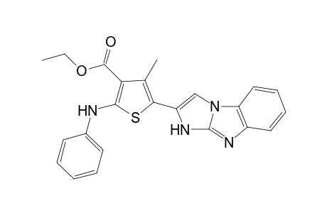 4-Methyl-2-phenylamino-5-(1H-1,3a,8-triaza-cyclopenta[a]inden-2-yl)-thiophene-3-carboxylic acid ethyl ester
