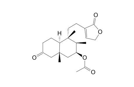 (+)-7.beta.-Acetoxy-3-oxo-18-nor-13-cleroden-16,15-olide