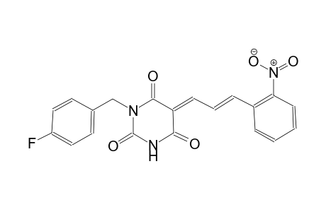 (5E)-1-(4-fluorobenzyl)-5-[(2E)-3-(2-nitrophenyl)-2-propenylidene]-2,4,6(1H,3H,5H)-pyrimidinetrione