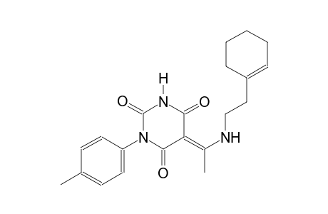 (5E)-5-(1-{[2-(1-cyclohexen-1-yl)ethyl]amino}ethylidene)-1-(4-methylphenyl)-2,4,6(1H,3H,5H)-pyrimidinetrione