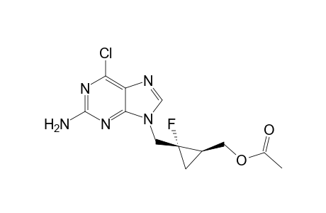 2-Amino-9-{[(cis)-1'-fluoro-2'-(acetoxymethyl)cycloprop-1'-yl]methyl}-6-chloropurine