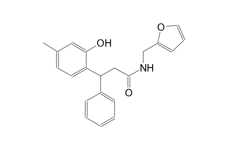 N-(2-furylmethyl)-3-(2-hydroxy-4-methylphenyl)-3-phenylpropanamide