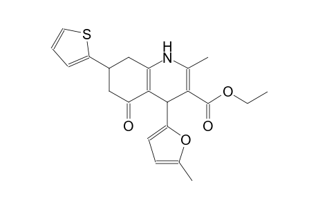2-Methyl-4-(5-methyl-2-furanyl)-5-oxo-7-thiophen-2-yl-4,6,7,8-tetrahydro-1H-quinoline-3-carboxylic acid ethyl ester
