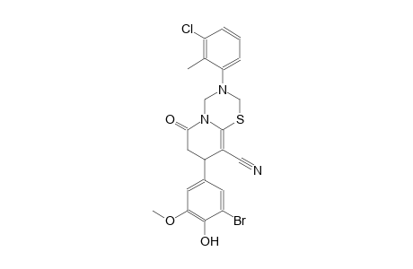 2H,6H-pyrido[2,1-b][1,3,5]thiadiazine-9-carbonitrile, 8-(3-bromo-4-hydroxy-5-methoxyphenyl)-3-(3-chloro-2-methylphenyl)-3,4,7,8-tetrahydro-6-oxo-