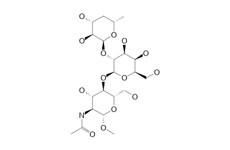METHYL-2-ACETAMIDO-2-DEOXY-4-O-[2-O-(4,6-DIDEOXY-ALPHA-L-XYLO-HEXOPYRANOSYL)-BETA-D-GALACTOPYRANOSYL]-BETA-D-GLUCOPYRANOSIDE