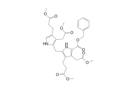1H-Pyrrole-3-propanoic acid, 4-(2-methoxy-2-oxoethyl)-2-[[3-(3-methoxy-3-oxoethyl)-4-(3-methoxy-3- oxopropyl)-1H-pyrrol-2-yl]methyl]-5-[(phenylmethoxy)carbonyl]-, methyl ester