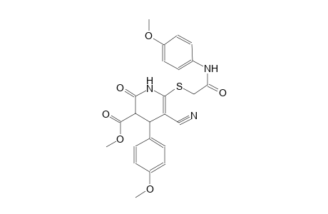 methyl 5-cyano-6-{[2-(4-methoxyanilino)-2-oxoethyl]sulfanyl}-4-(4-methoxyphenyl)-2-oxo-1,2,3,4-tetrahydro-3-pyridinecarboxylate