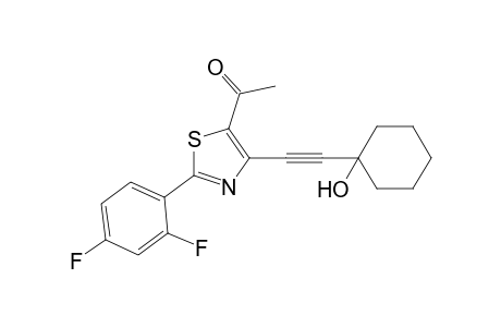 1-[2-(2,4-difluorophenyl)-4-[2-(1-hydroxycyclohexyl)ethynyl]-1,3-thiazol-5-yl]ethanone