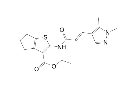 ethyl 2-{[(2E)-3-(1,5-dimethyl-1H-pyrazol-4-yl)-2-propenoyl]amino}-5,6-dihydro-4H-cyclopenta[b]thiophene-3-carboxylate
