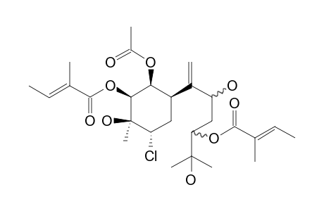 1.beta.-Acetoxy-2.beta.,10-diangeloyloxy-3.beta.,8,11-trihydroxy-4.alpha.-chlorobisabol-7(14)-ene