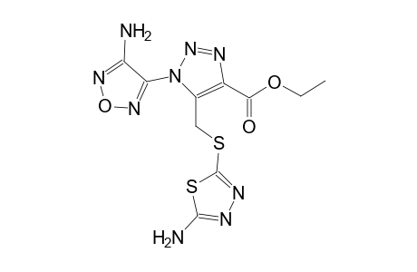 1H-1,2,3-triazole-4-carboxylic acid, 1-(4-amino-1,2,5-oxadiazol-3-yl)-5-[[(5-amino-1,3,4-thiadiazol-2-yl)thio]methyl]-, ethyl ester