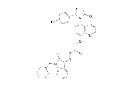 (Z)-2-[[5-[2-(4-BROMOPHENYL)-4-OXO-THIAZOLIDIN-3-YL]-QUINOLIN-8-YL]-OXY]-N'-[2-OXO-1-(PIPERIDIN-1-YL-METHYL)-INDOLIN-3-YLIDENE]-ACETOHYDRAZIDE