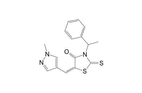 (5E)-5-[(1-methyl-4-pyrazolyl)methylidene]-3-(1-phenylethyl)-2-sulfanylidene-4-thiazolidinone